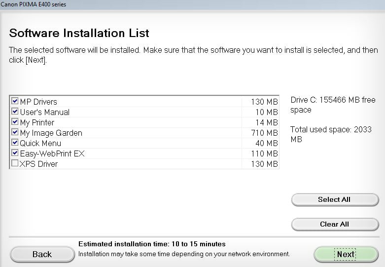 software-installation-list-on-canon-printer