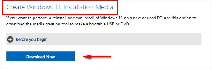 Windows 11 미디어 생성 도구
