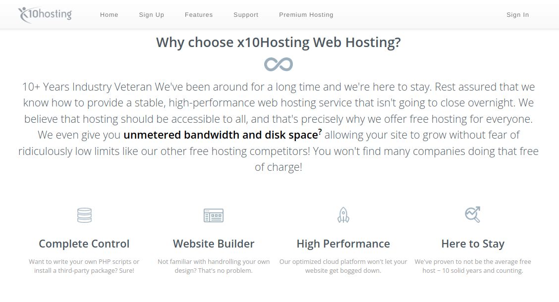 x10Hosting官方主頁