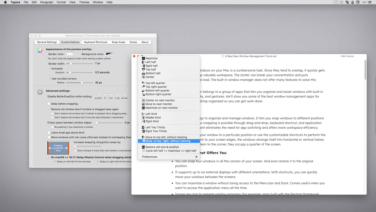 BetterSnapTool Mac 可定制窗口管理工具