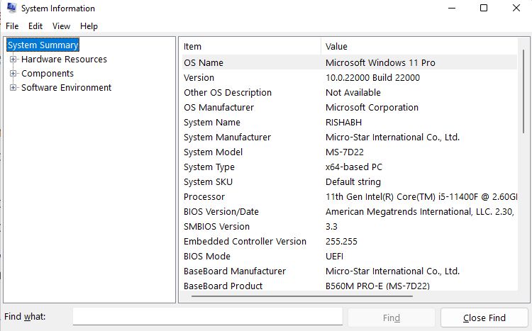 Windows 中的系統信息工具
