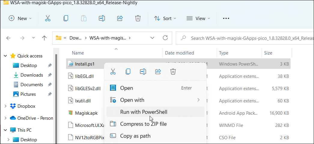 install ps1 run with powershell
