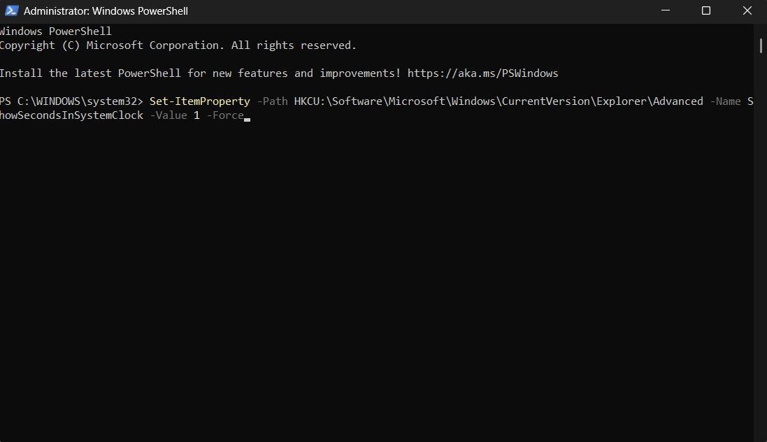 在 PowerShell 中啟用秒的命令