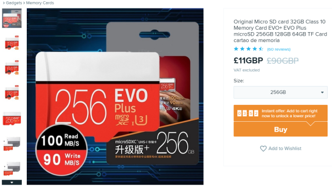wish samsung fake microsd card