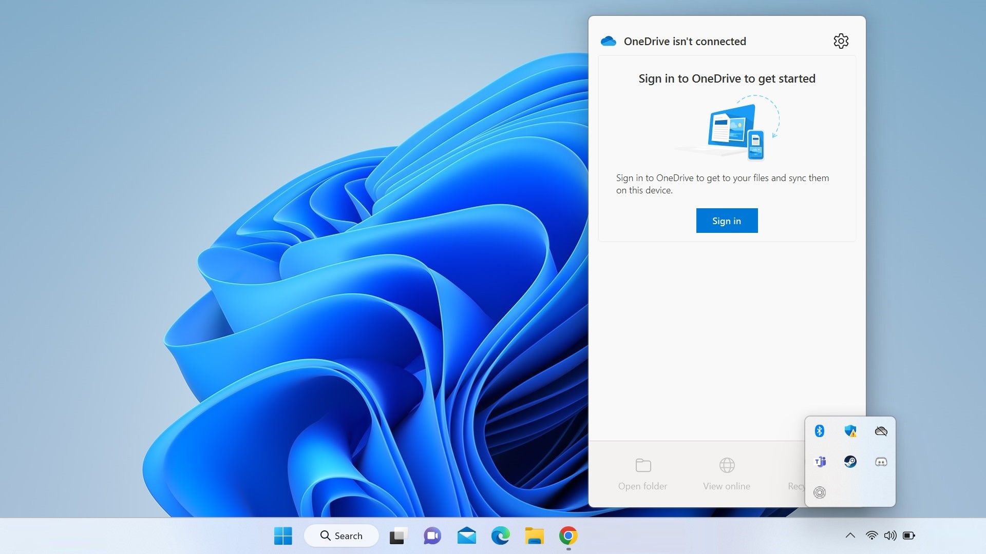 Microsoft OneDrive에 로그인하려면 로그인 버튼을 클릭하세요
