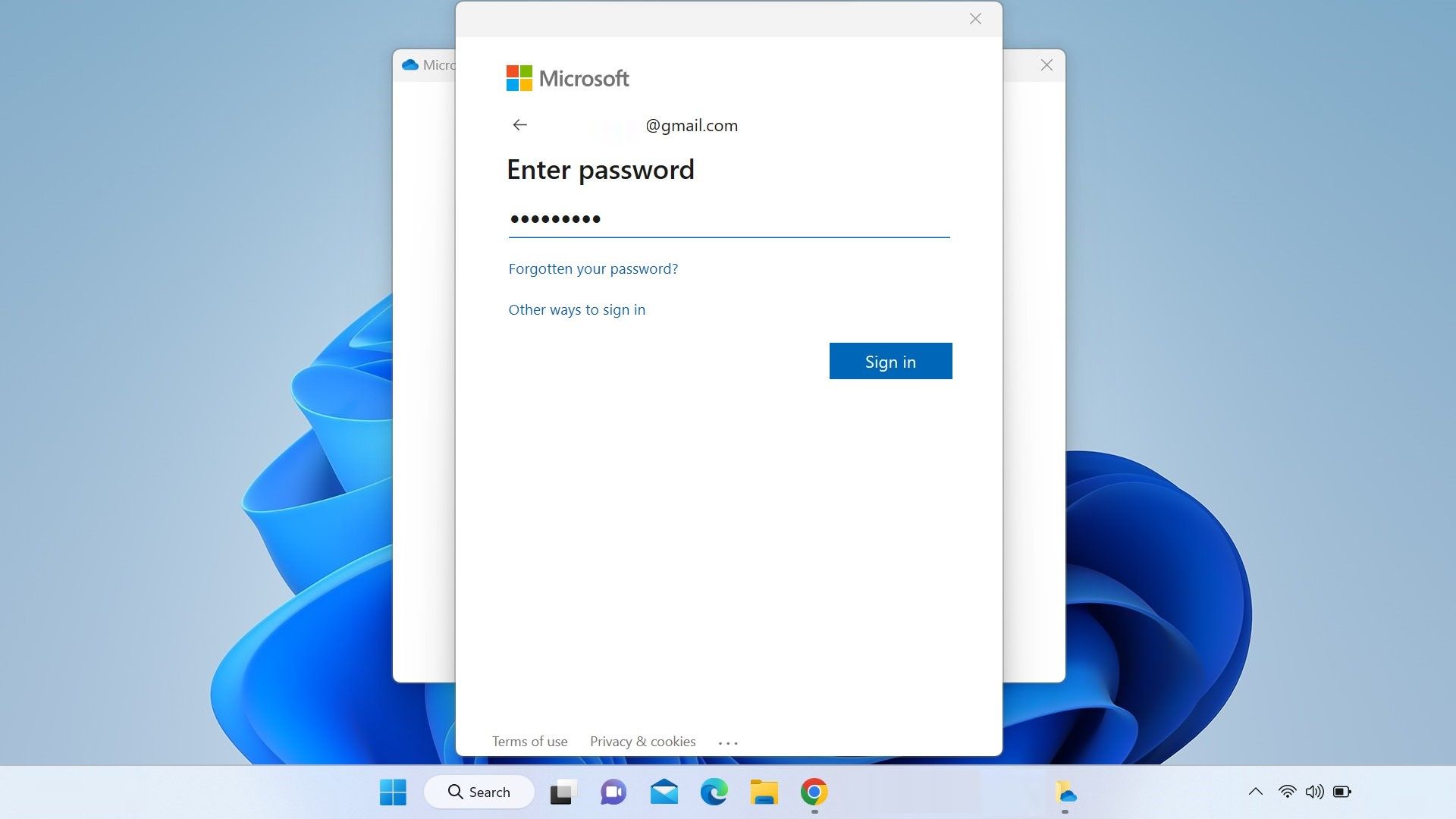 Microsoft 계정을 사용하여 OneDrive에 로그인